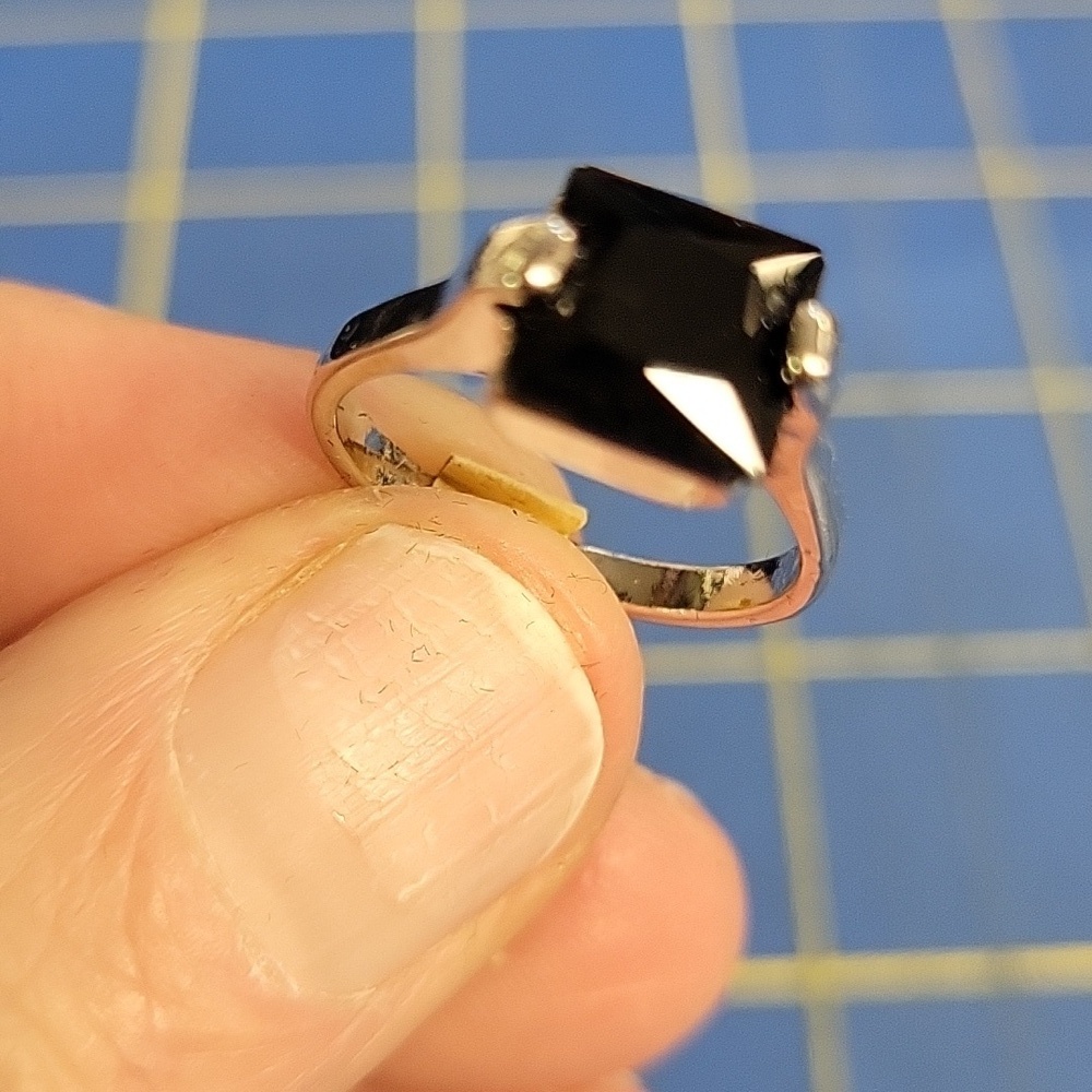 Blue Sapphire Faux Stone Silver Tone Ring